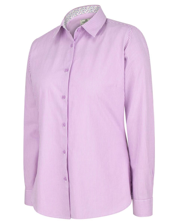 Hoggs of Fife Bonnie Ii Ladies Cotton Shirt - Lavender Stripe