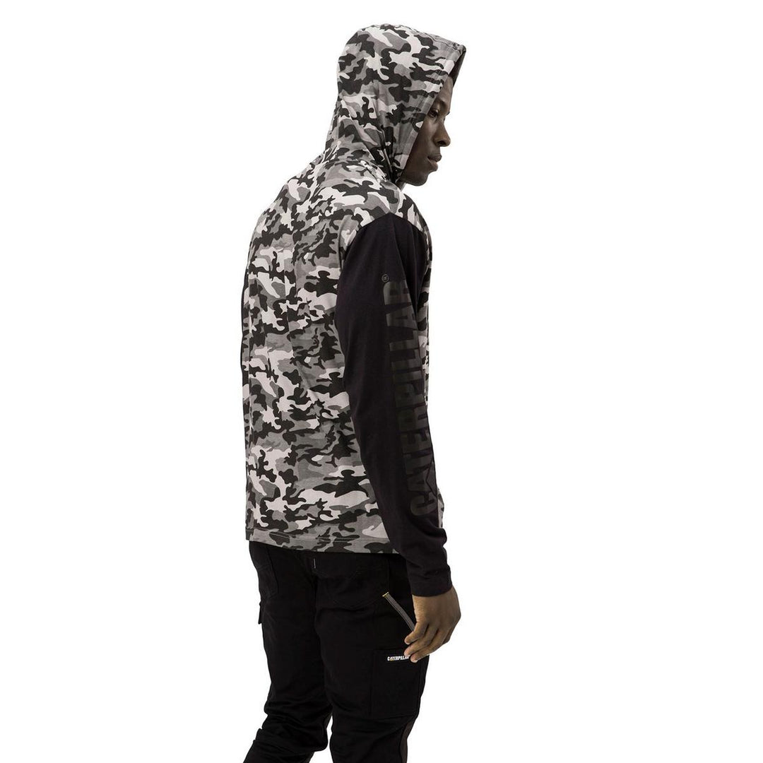 Caterpillar Hooded Long Sleeve Tee Stone – view 5