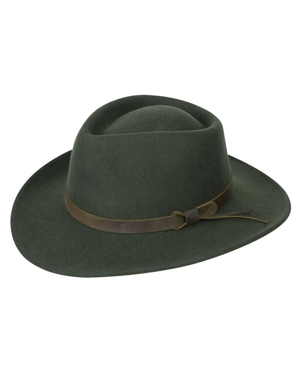 Hoggs of Fife Perth Crushable Felt Hat   Green