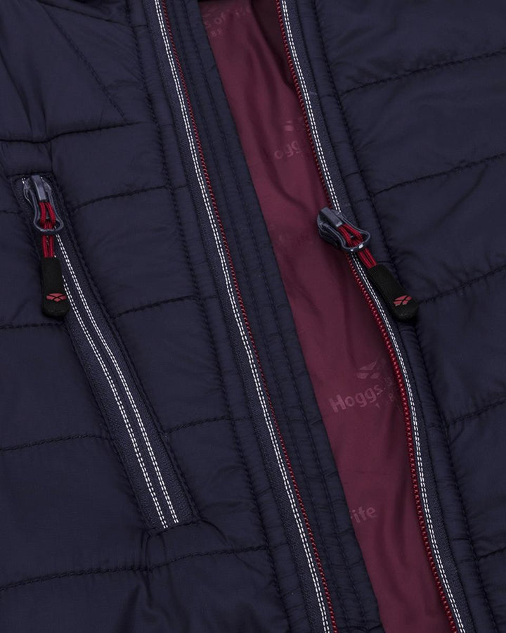 Hoggs of Fife Kingston Lightweight Quilted Jacket Navy/Merlot